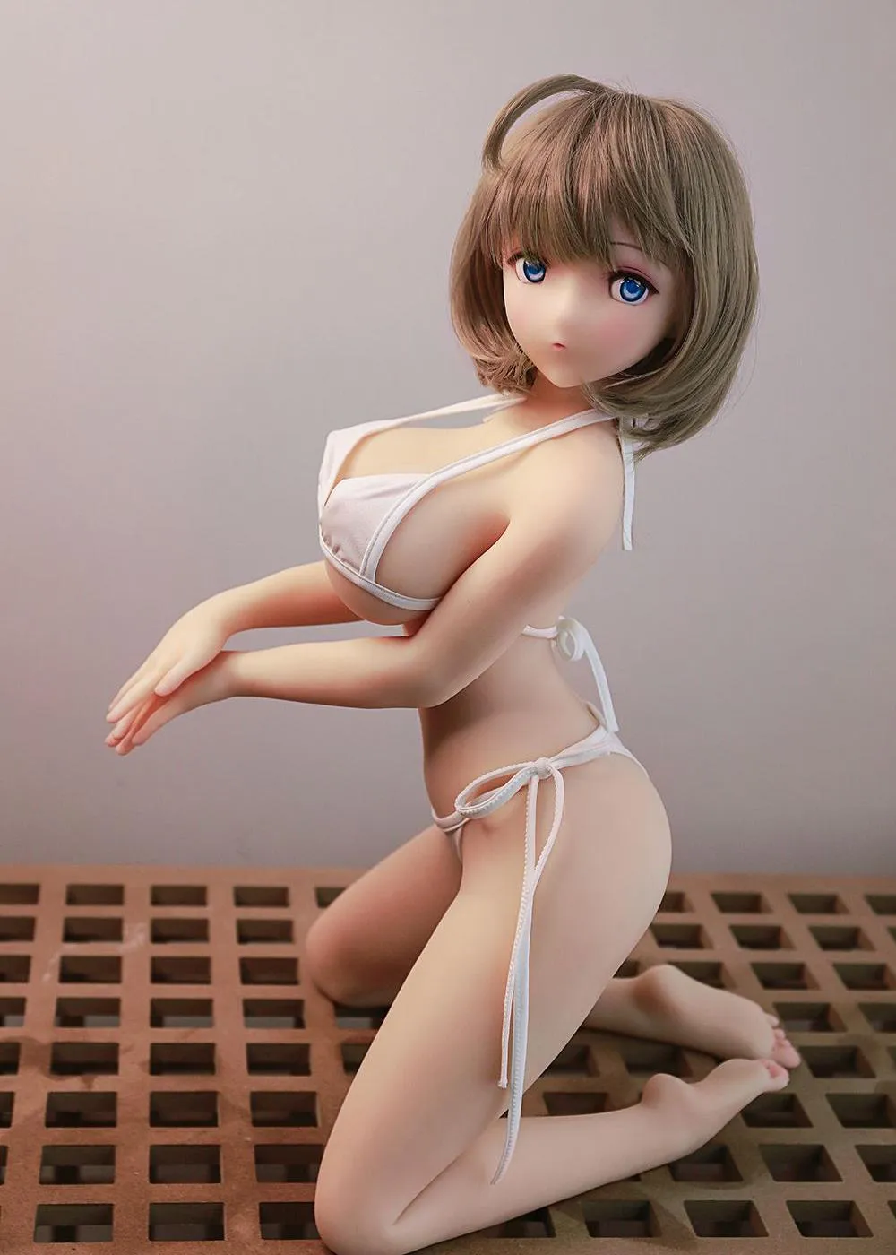 31.5IN 13.2LB Sex Doll Blue Eyes With Long Black Hair And Long Blonde Hair【US Stock Available ONLY】