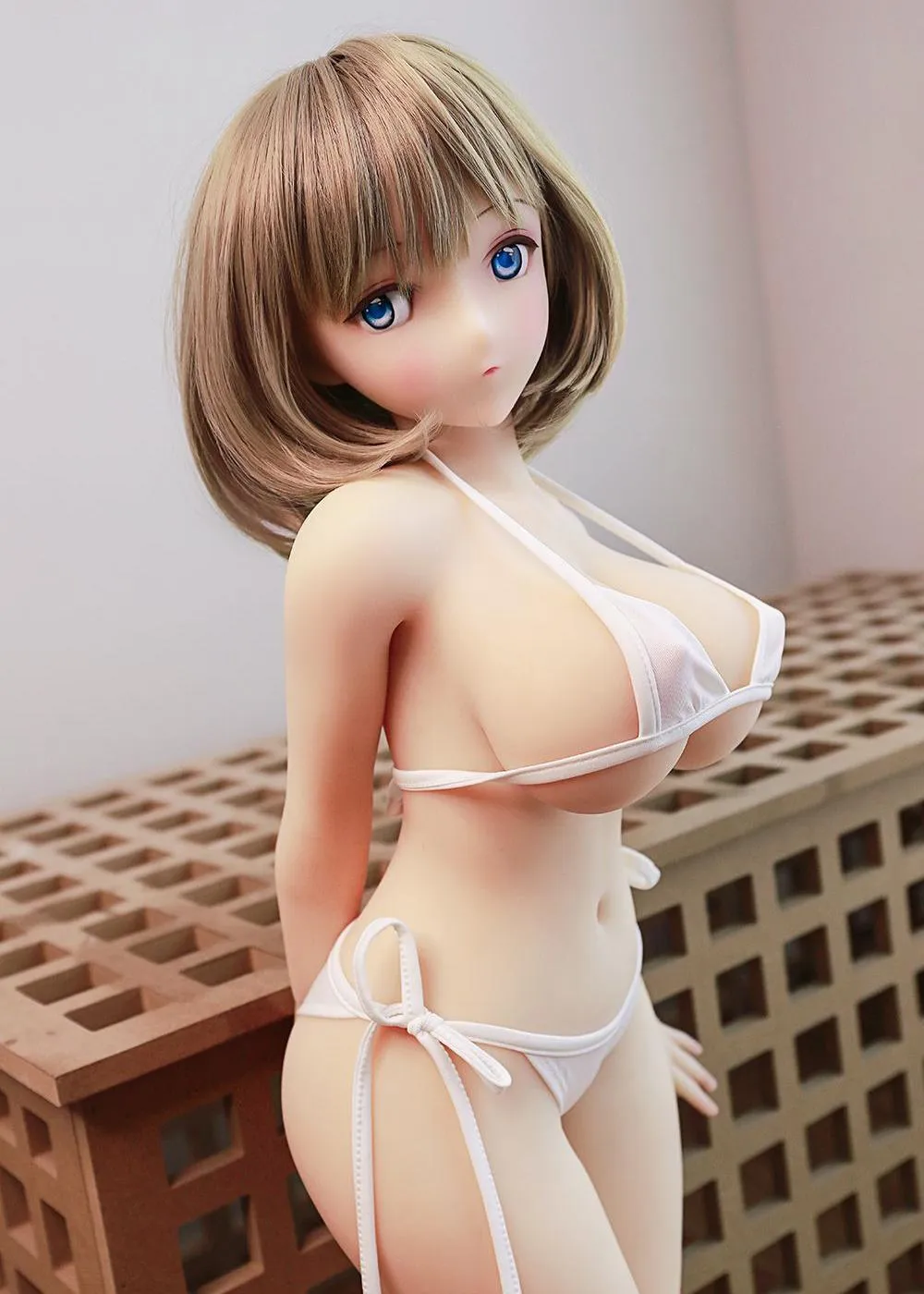 31.5IN 13.2LB Sex Doll Blue Eyes With Long Black Hair And Long Blonde Hair【US Stock Available ONLY】