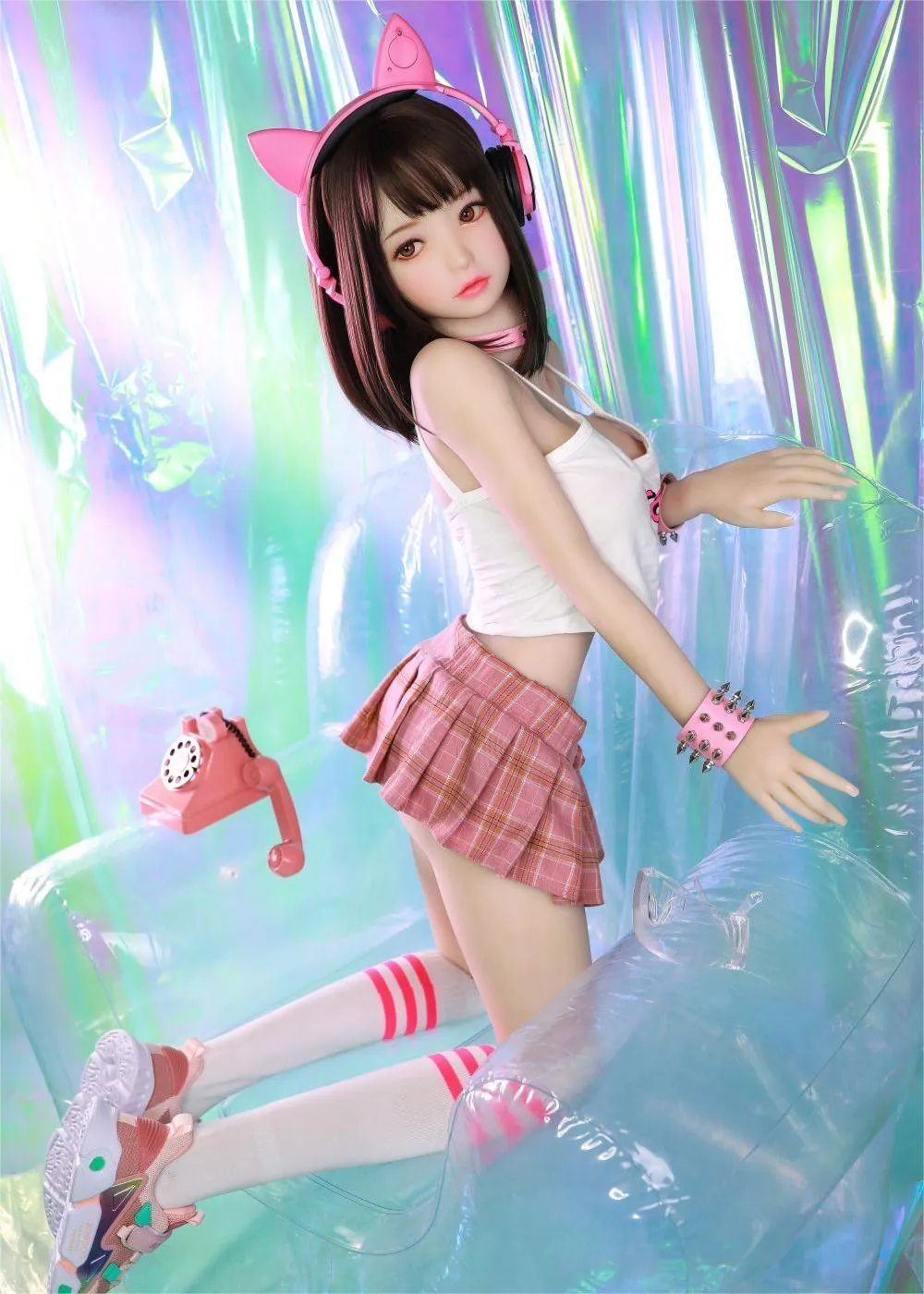 41.3IN 37.5LB/ 49.2IN 44.1LB  Sex Doll Brown Red Eyes Short Brown Hair【US Stock Available ONLY】