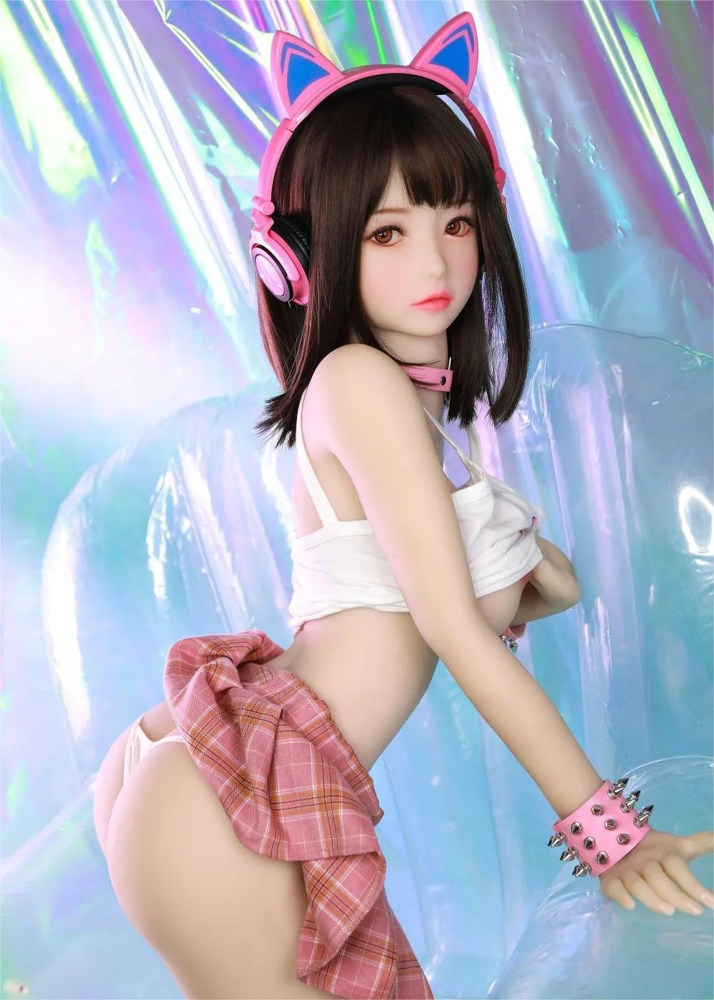41.3IN 37.5LB/ 49.2IN 44.1LB  Sex Doll Brown Red Eyes Short Brown Hair【US Stock Available ONLY】