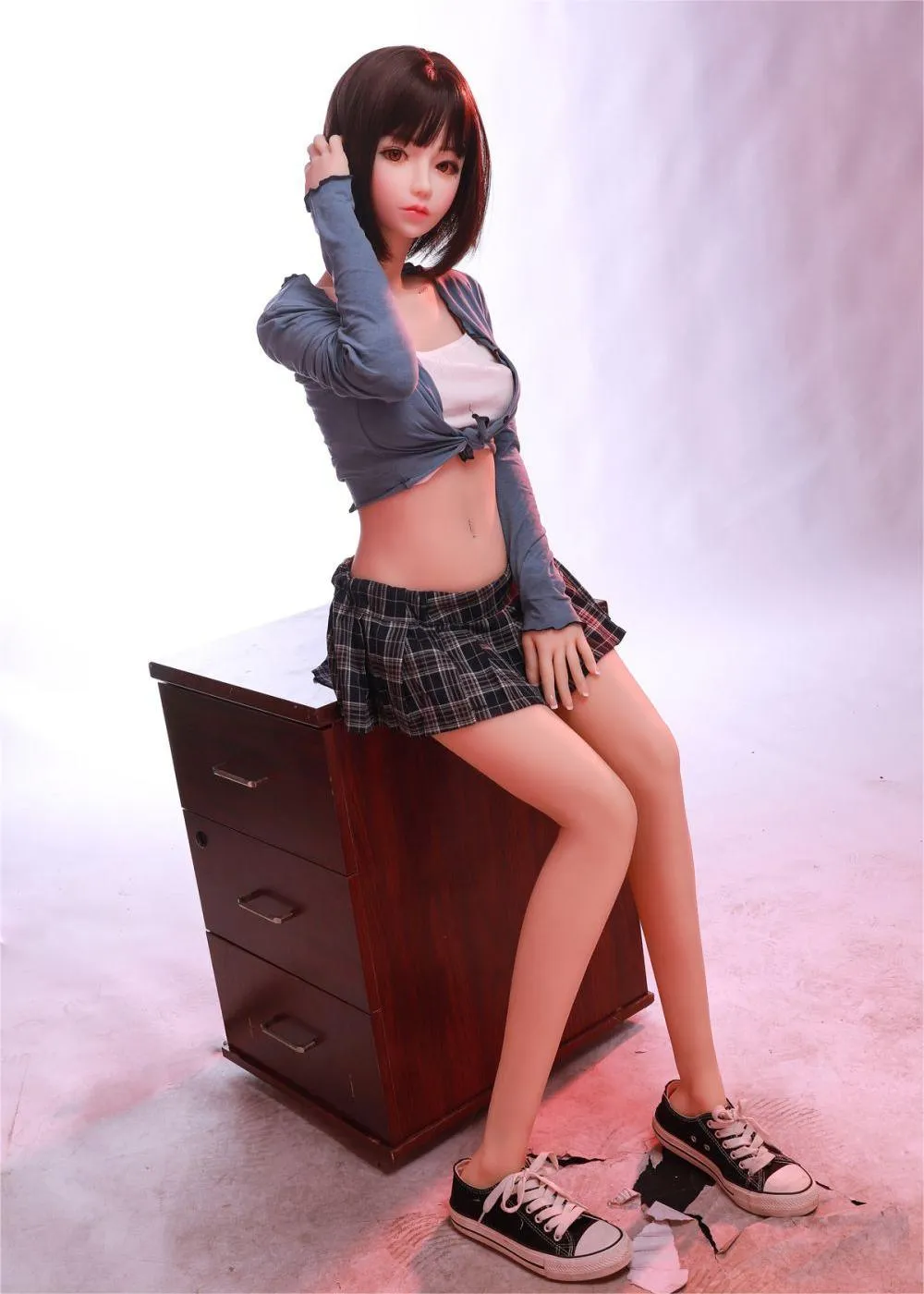 41.3IN 37.5LB Sex Doll  Brown Eyes Short Brown Hair And Long Brown Hair Love Dolls【US Stock Available ONLY】