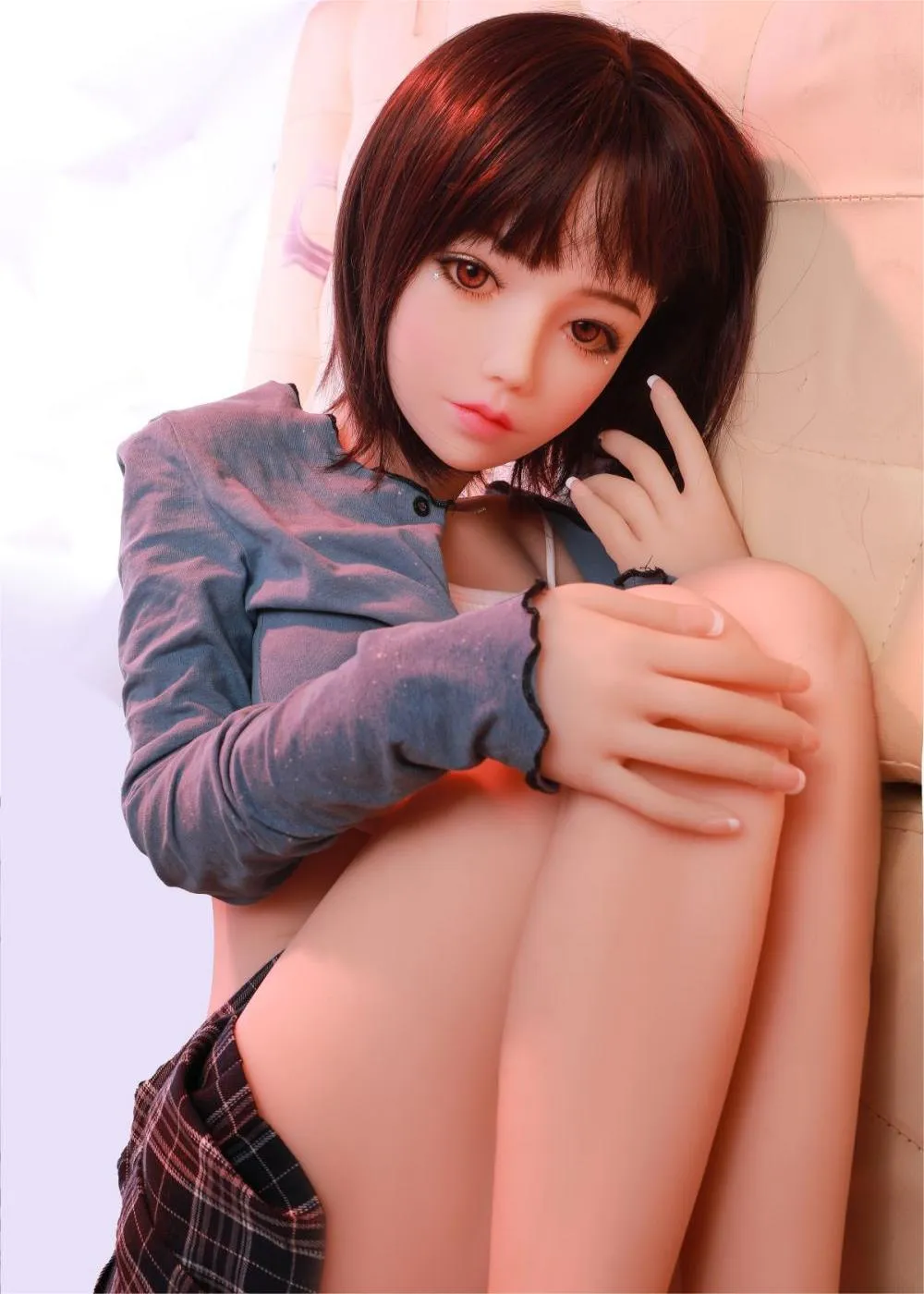 41.3IN 37.5LB Sex Doll  Brown Eyes Short Brown Hair And Long Brown Hair Love Dolls【US Stock Available ONLY】
