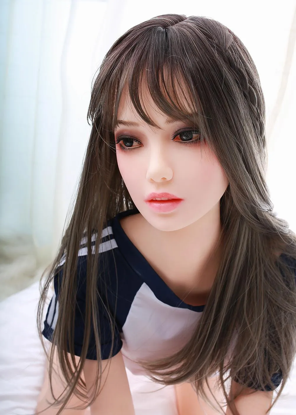 58.3IN 57.3LB Sex  Doll Black Eyes With Long Black Hair Love Doll【US Stock Available ONLY】