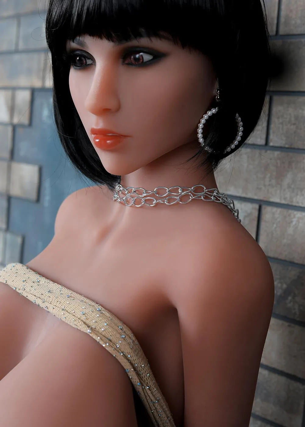 60.2IN 86LB Sex Doll Big Breast Wheat-colored Skin With Short Black Hair 【US Stock Available ONLY】