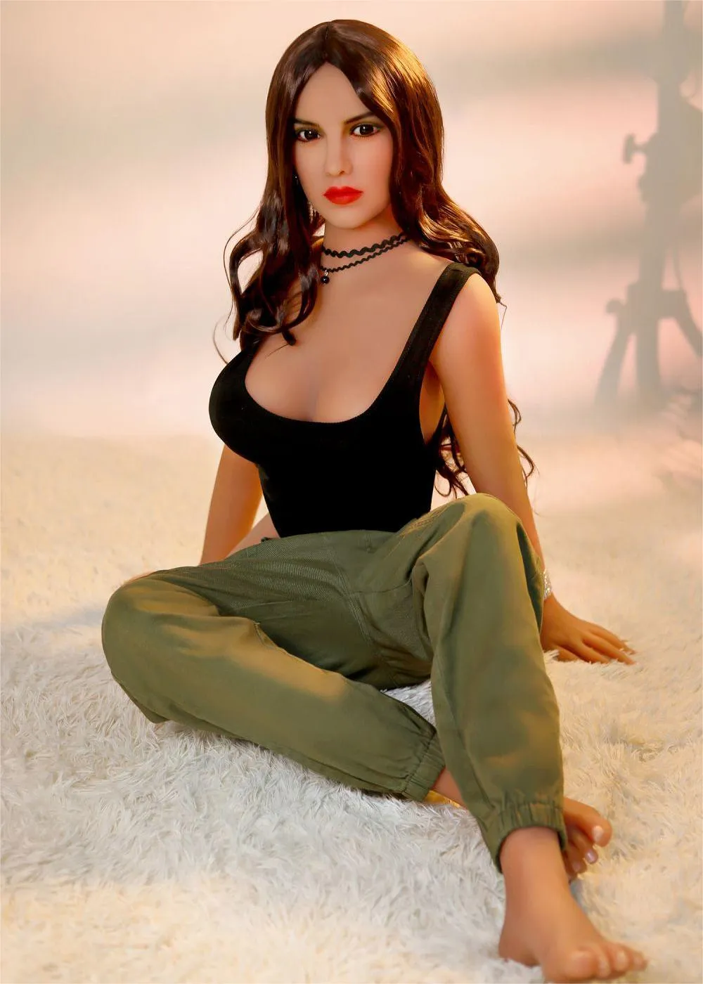 62.2IN 70.5LB Sexy Doll Wheat-colored SkinWith Long Curly Hair Masturbation Doll【US Stock Available ONLY】