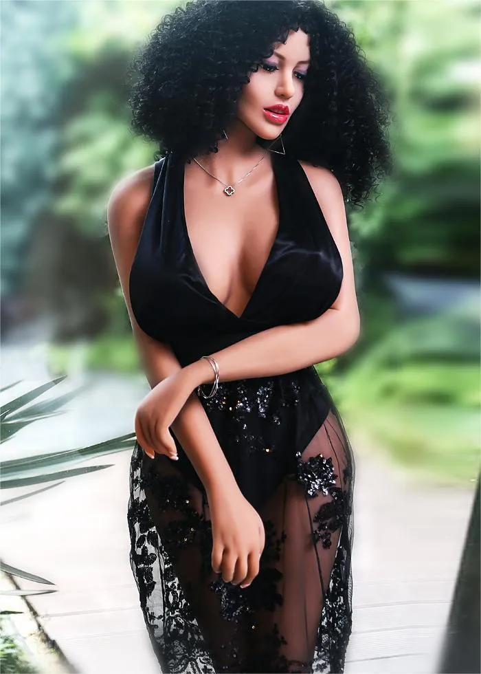 62.2IN 72.8LB Sex Doll With Black Curly Hair Light Brown Nipples【US Stock Available ONLY】