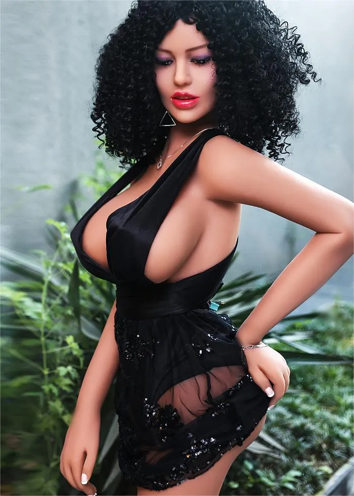 62.2IN 72.8LB Sex Doll With Black Curly Hair Light Brown Nipples【US Stock Available ONLY】