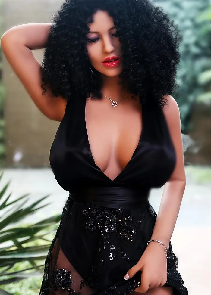 62.2IN 72.8LB Sex Doll With Black Curly Hair Light Brown Nipples【US Stock Available ONLY】