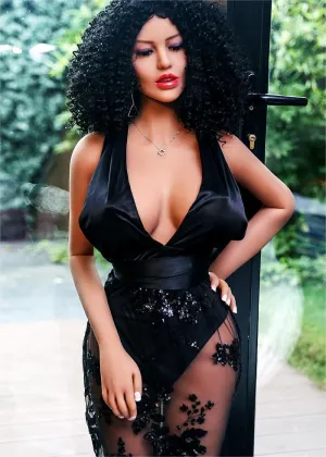 62.2IN 72.8LB Sex Doll With Black Curly Hair Light Brown Nipples【US Stock Available ONLY】
