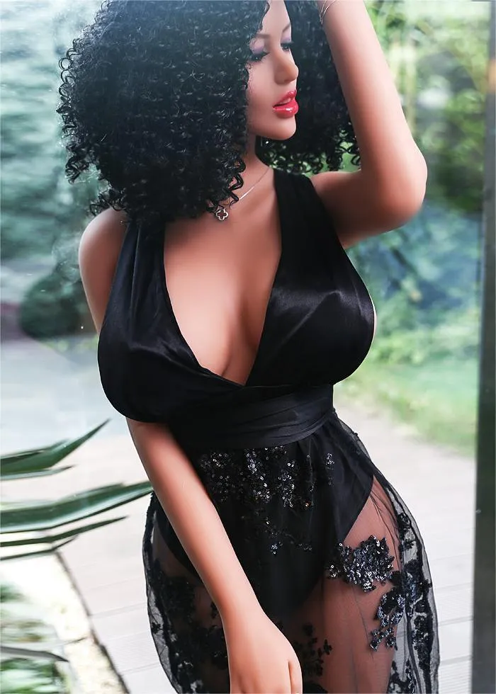 62.2IN 72.8LB Sex Doll With Black Curly Hair Light Brown Nipples【US Stock Available ONLY】