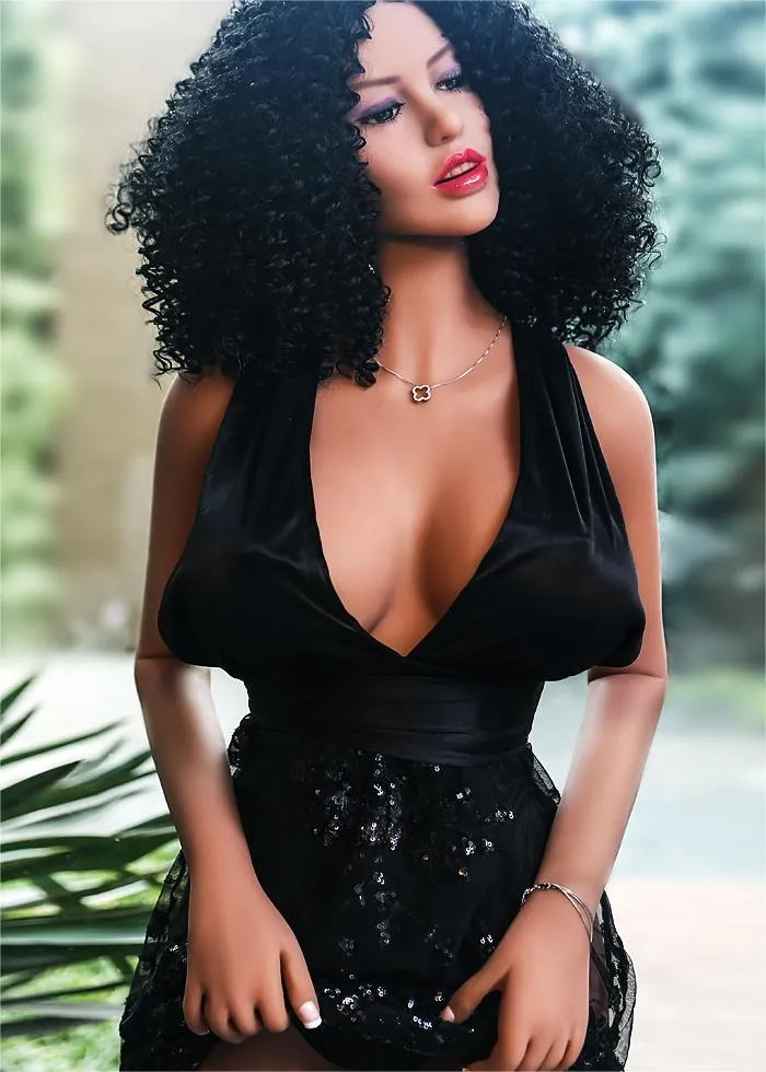 62.2IN 72.8LB Sex Doll With Black Curly Hair Light Brown Nipples【US Stock Available ONLY】