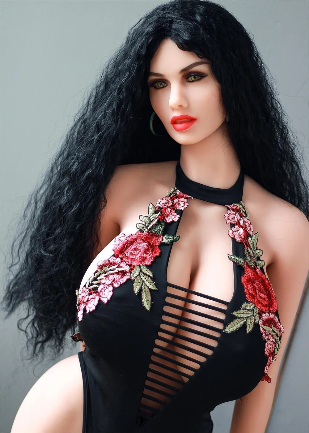 66.9IN 90.4LB Doll White Skin Long Curly Black Hair Sex Doll Big Breast With Three Channe【US Stock Available ONLY】ls Vagina Mouth Anus