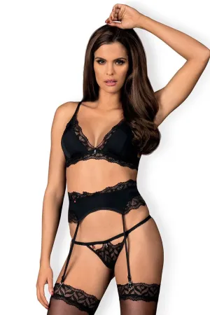 Arisha Bra, Thong & Garter Belt, L-XL (UK 12-14)
