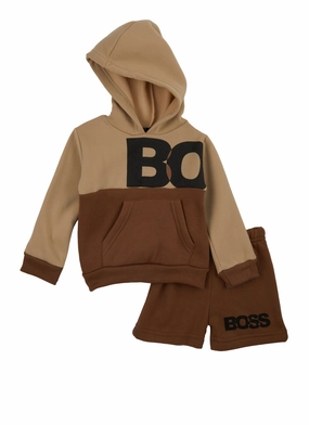 Baby Boys 12-24M Two Tone Boss Hoodie and Sweatshorts