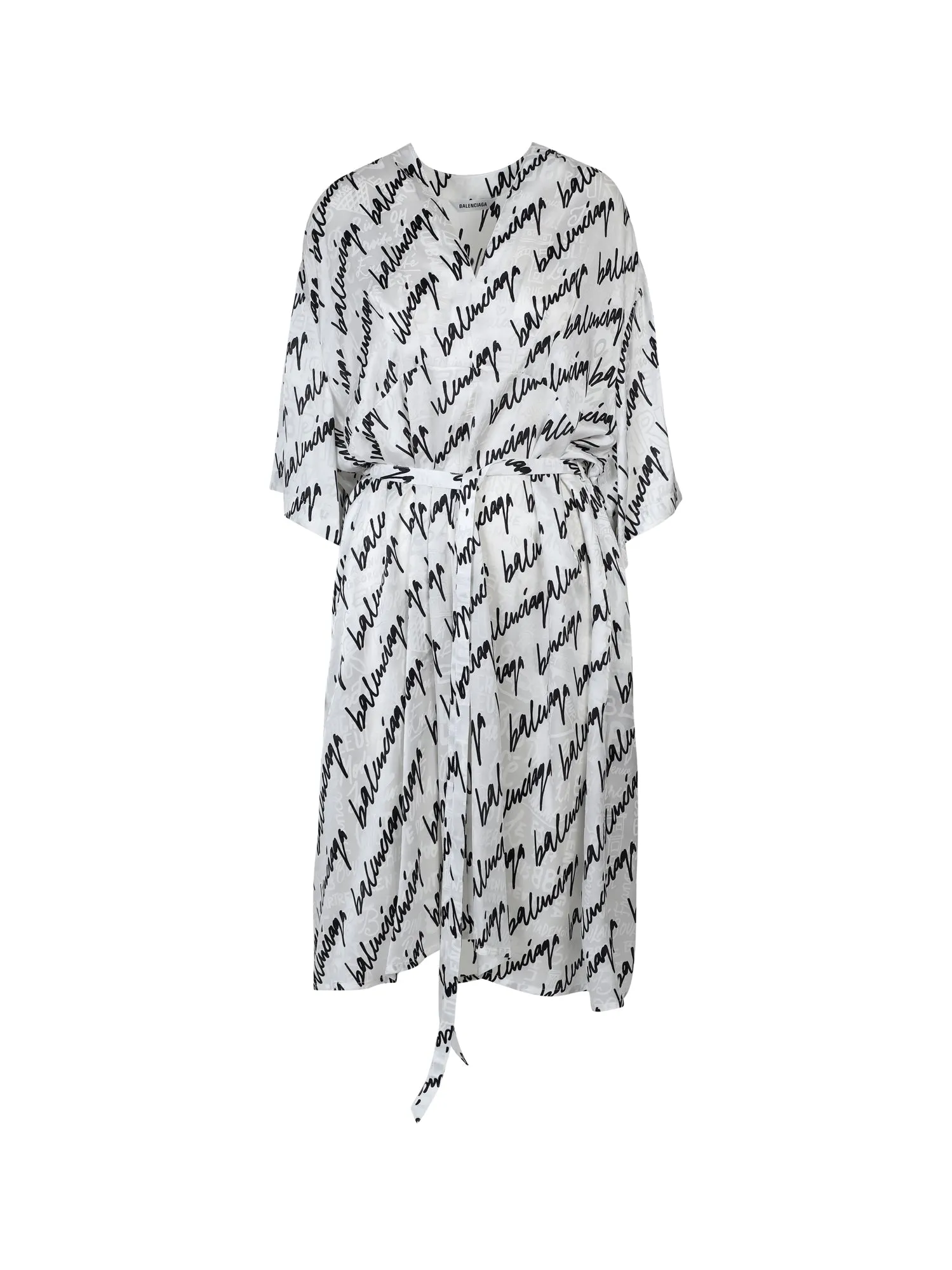 Balenciaga New Scribble V-Neck Dress