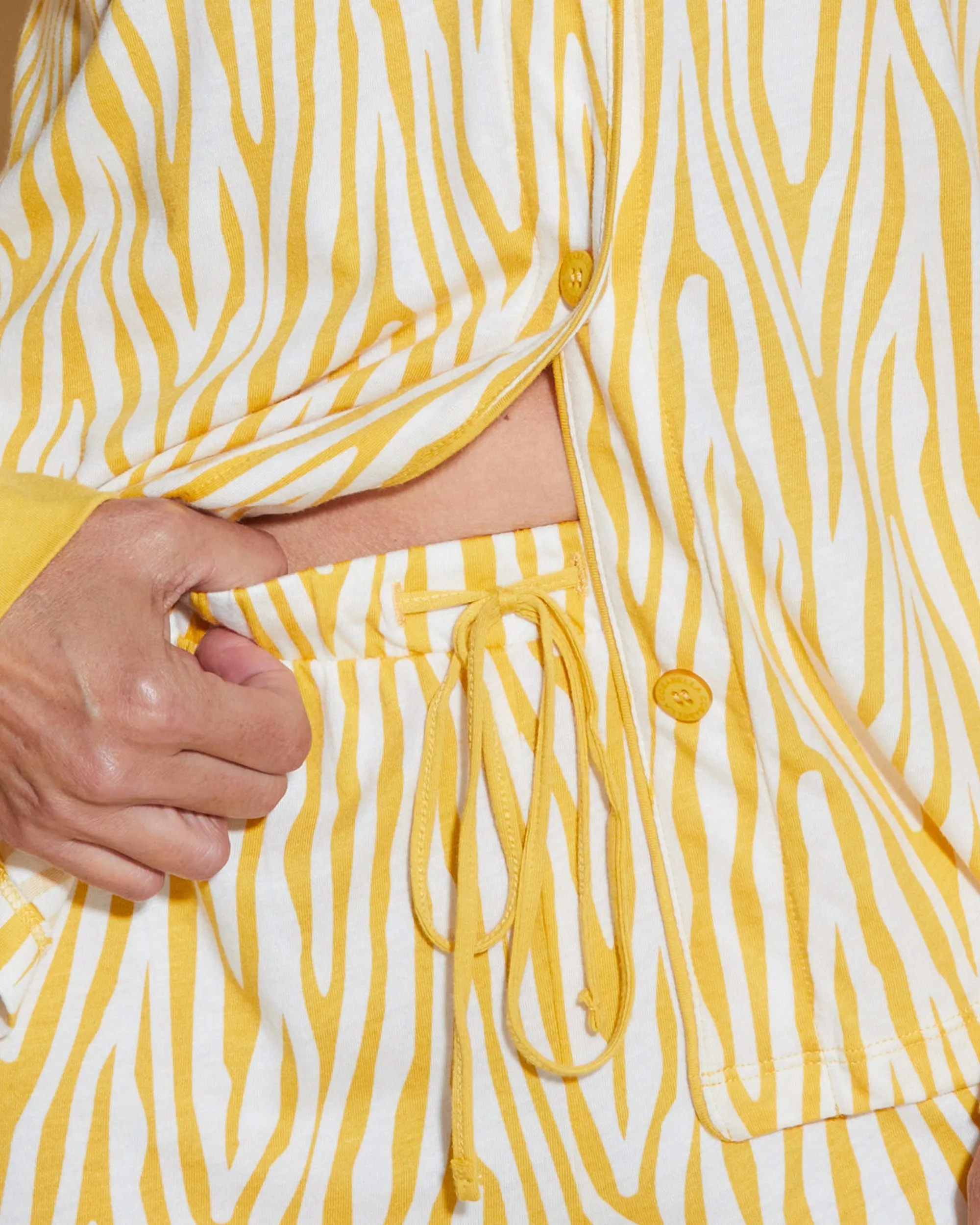 Bedrucktes Langärmeliges Top & Boxer Pyjama-Set