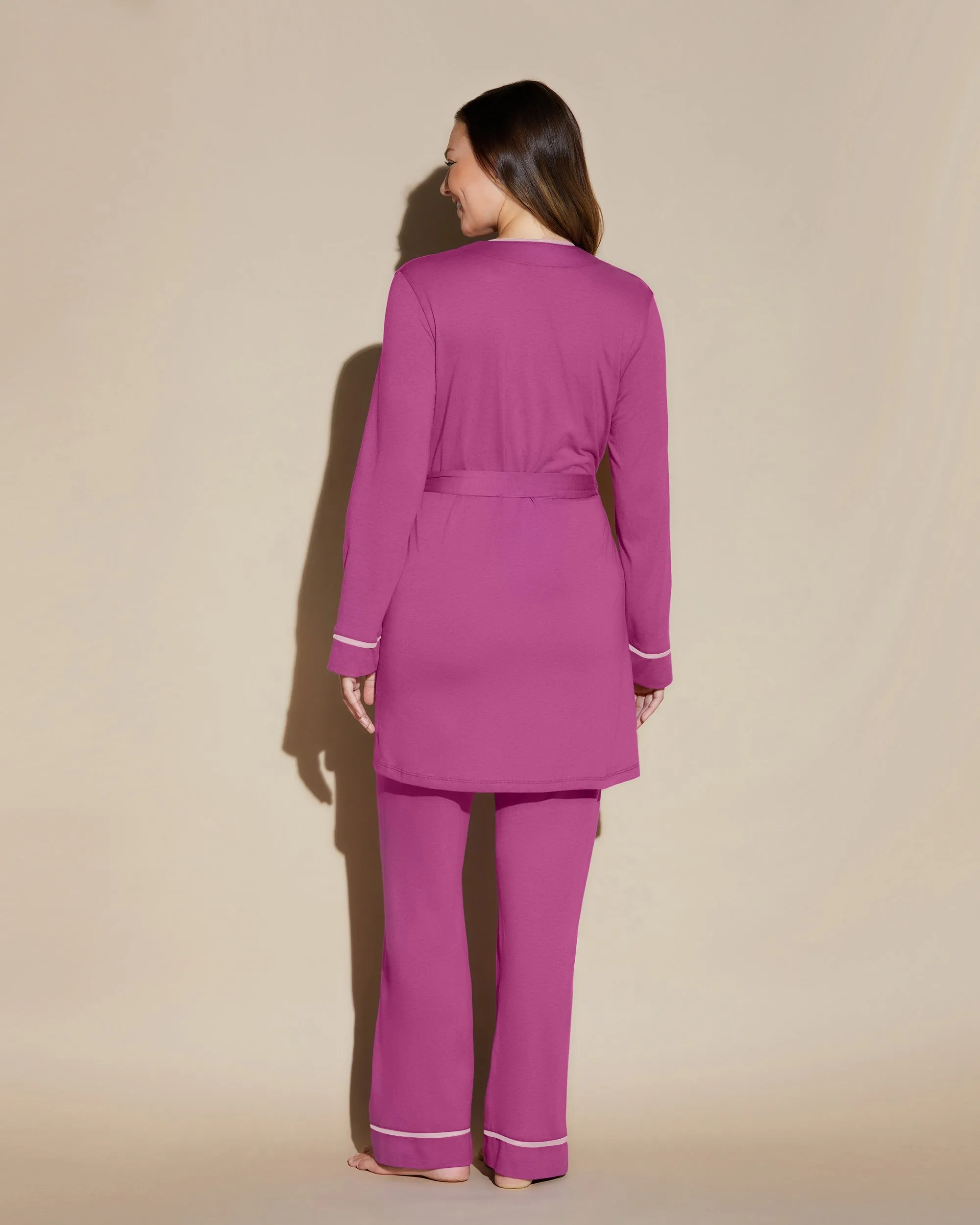 Curvy 3-Teiliges Pyjama-Set Mit Bademantel