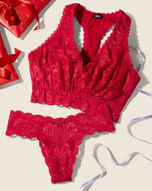 Curvy Racie Racerback Bralette & Cutie Tanga-Set