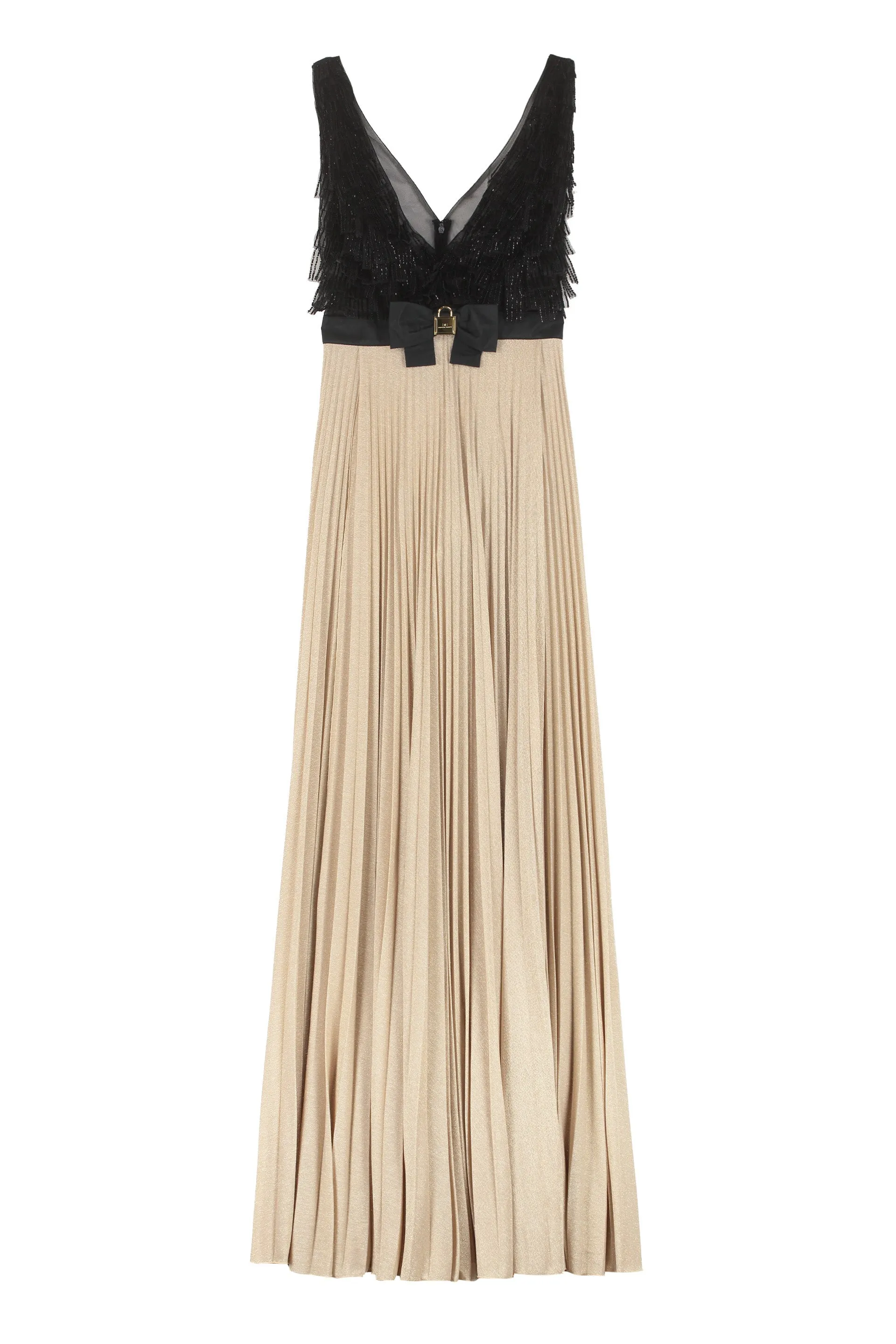 Elisabetta Franchi Bow-Detailed V-Neck Dress