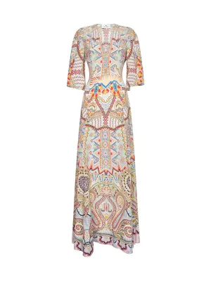 Etro Printed V-Neck Maxi Dress