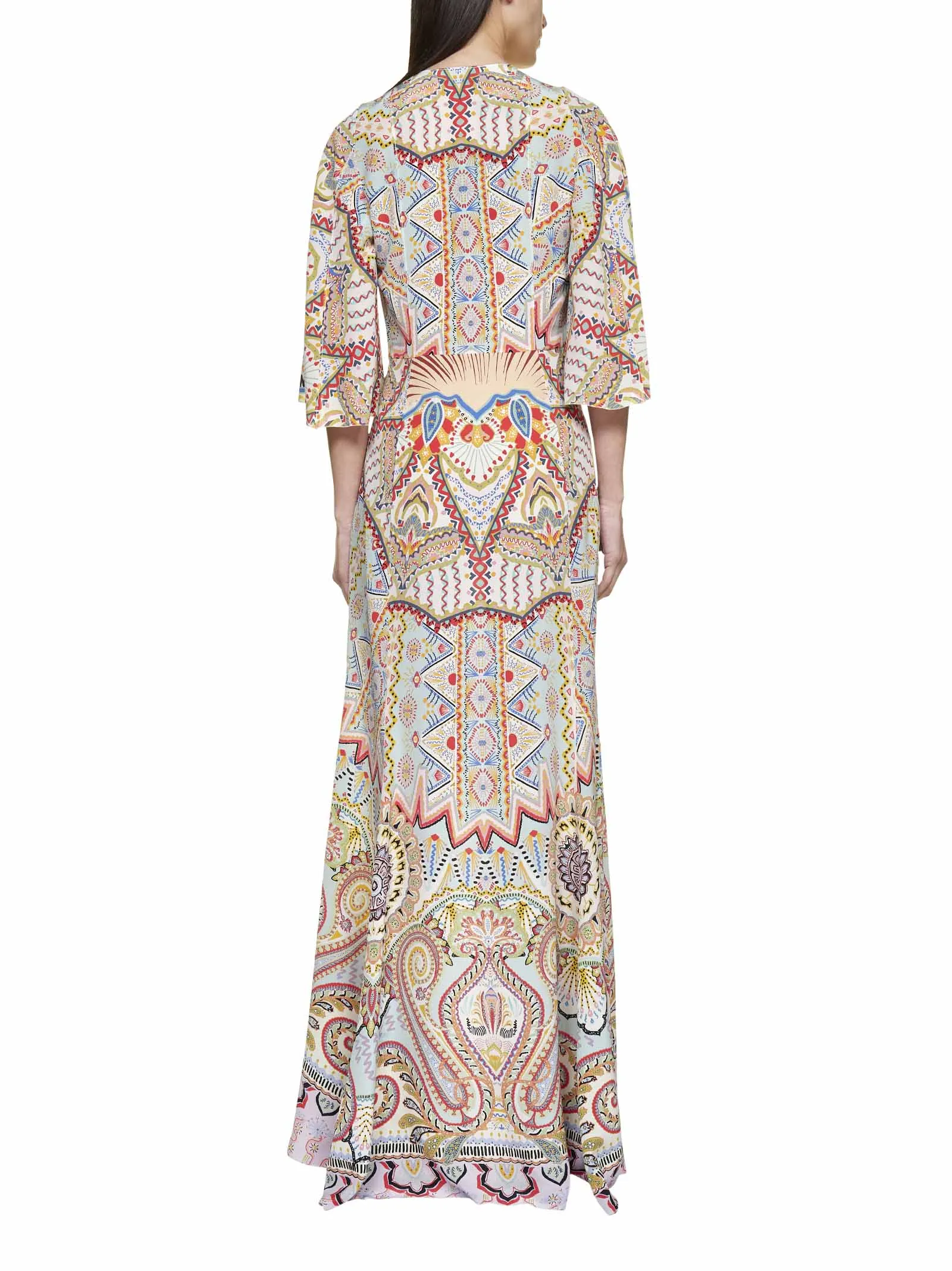 Etro Printed V-Neck Maxi Dress