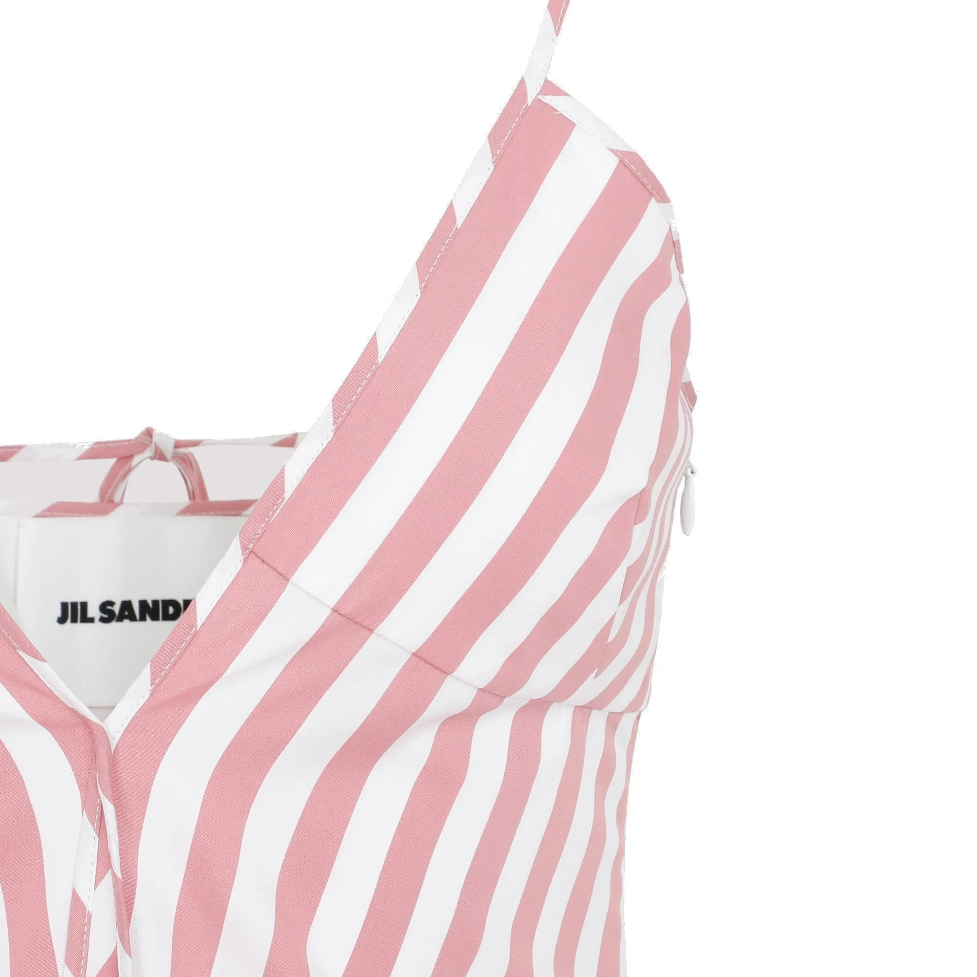Jil Sander Striped V-Neck Dress