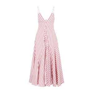 Jil Sander Striped V-Neck Dress