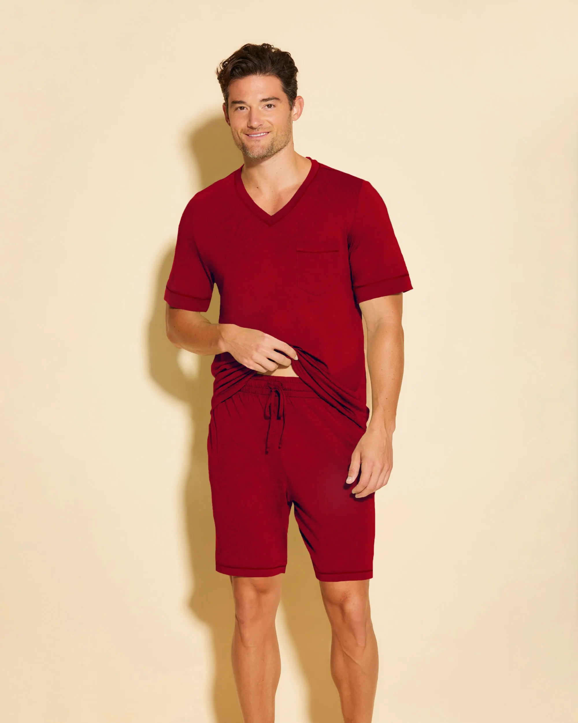 Kurzärmeliges Top & Shorts Pyjama-Set Für Männer