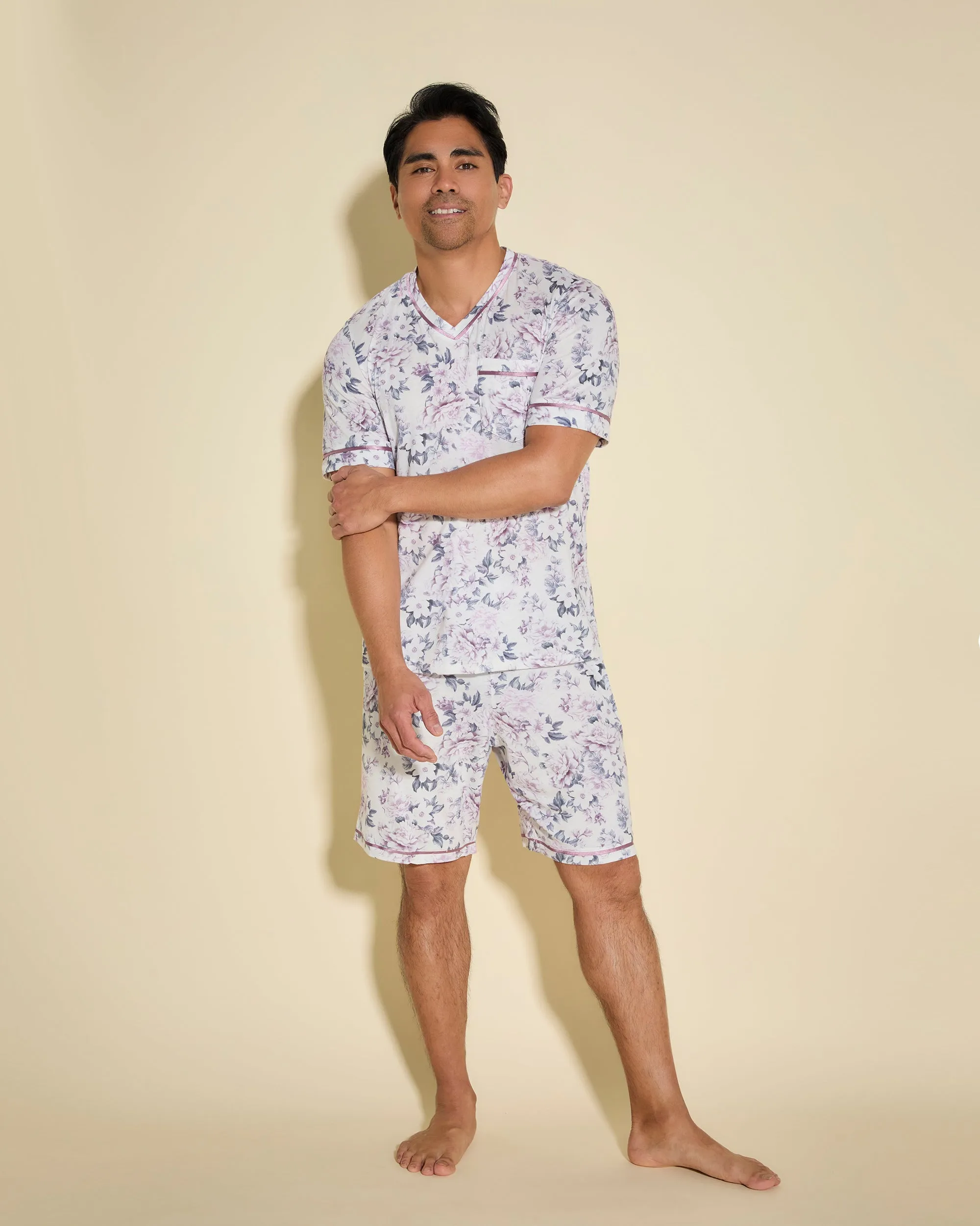 Kurzärmeliges Top & Shorts Pyjama-Set Für Männer