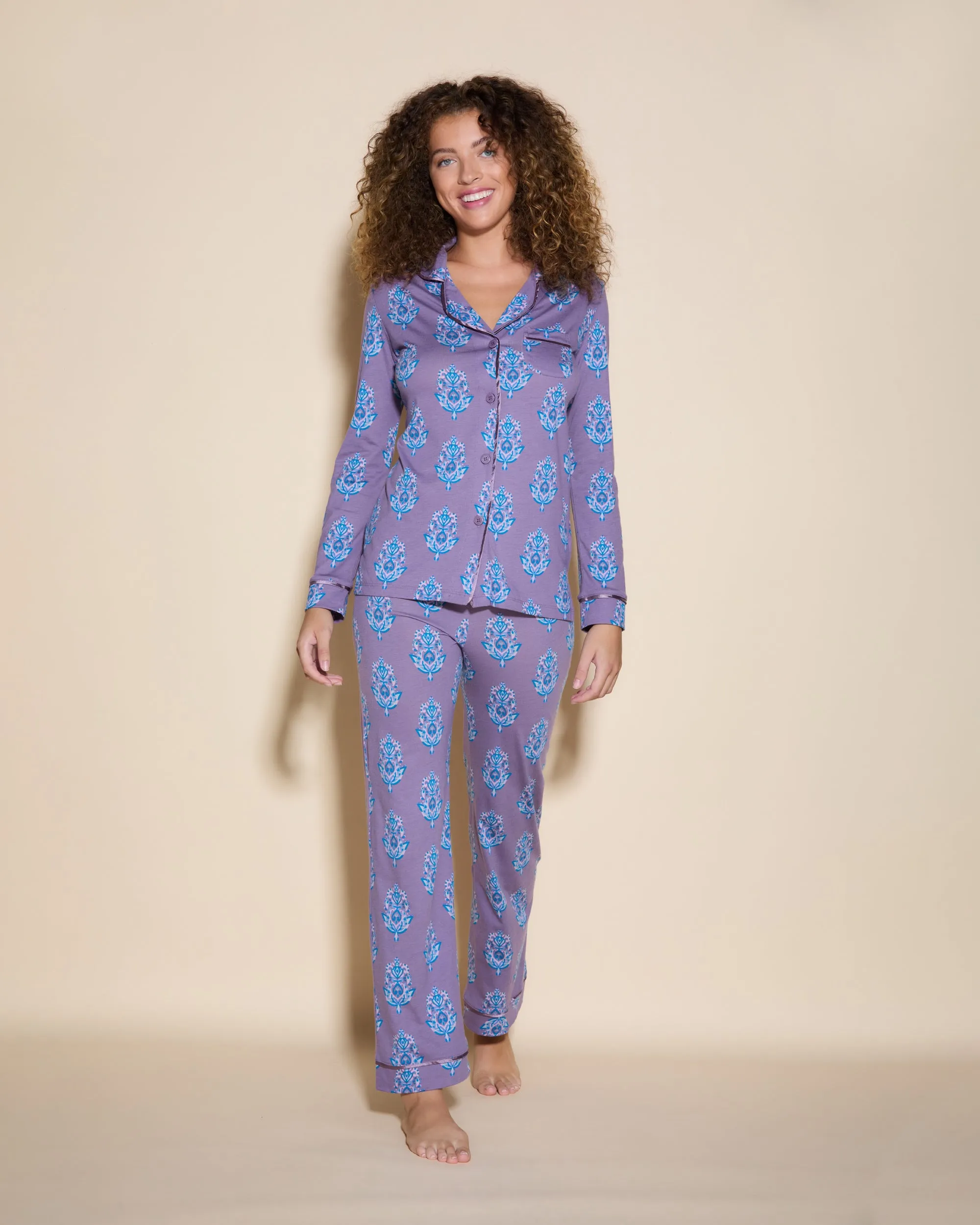 Langärmeliges Top & Hose Pyjama-Set