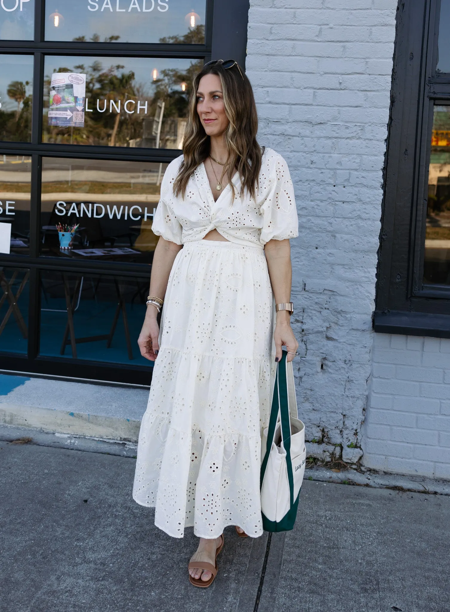 Maya Eyelet Maxi Dress - Final Sale