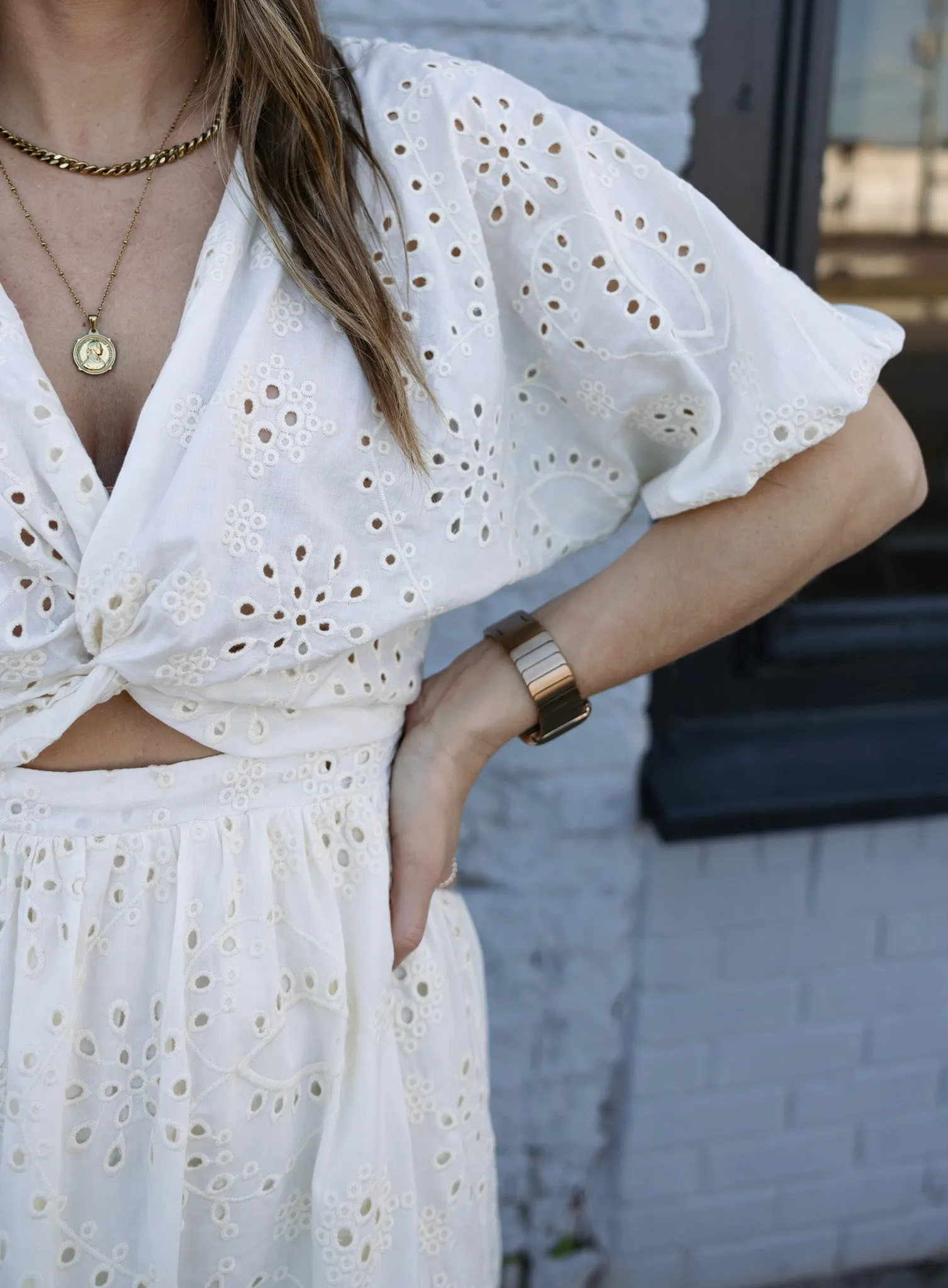 Maya Eyelet Maxi Dress - Final Sale