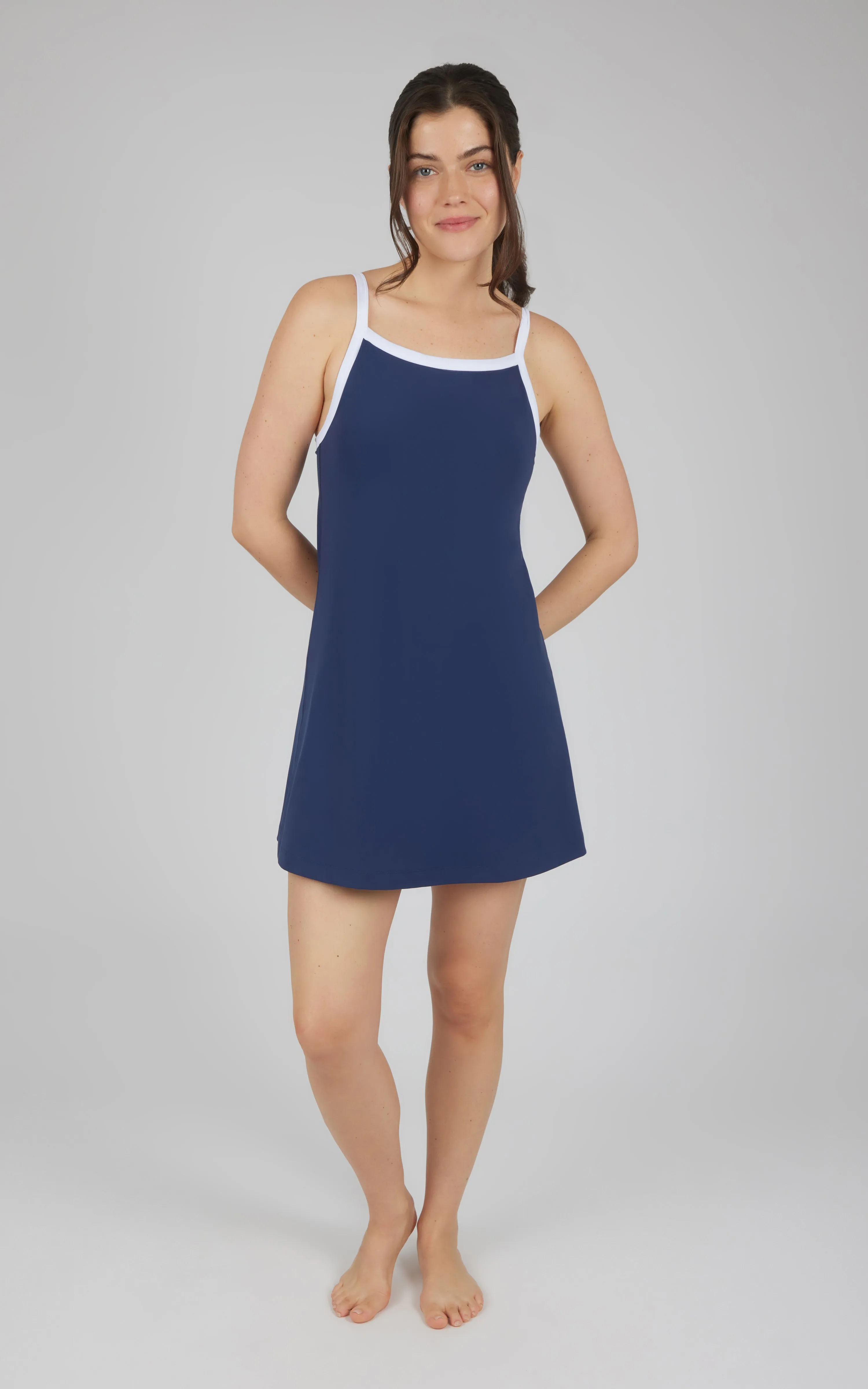 Nude Tech Square Neck Dress