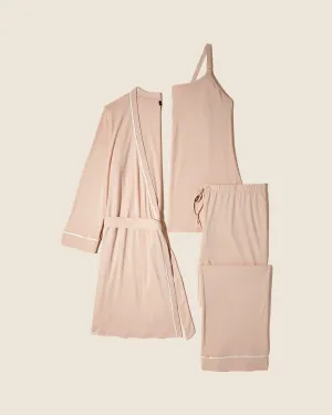 Nursing 3 Piece Pajama Set With Robe