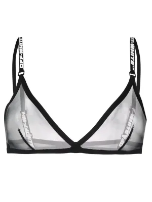 Off-White Logo Detailed Cropped Mesh Bra