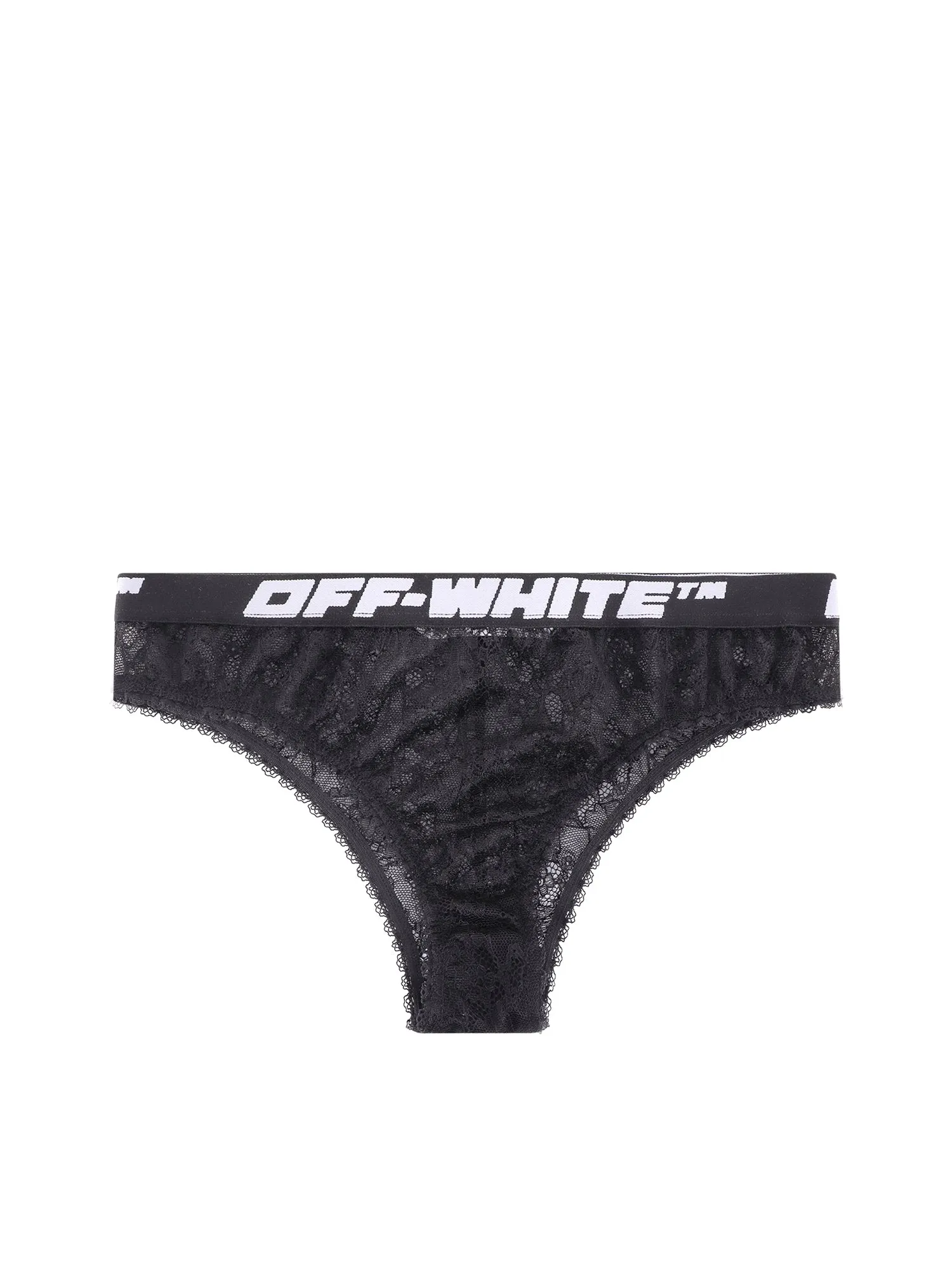 Off-White Logo Waistband Lace Briefs