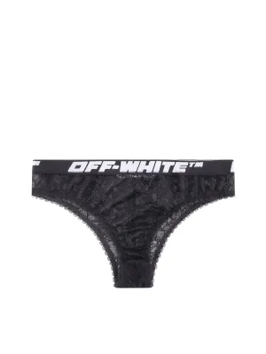 Off-White Logo Waistband Lace Briefs