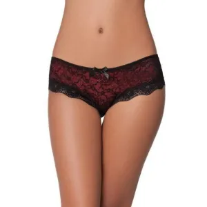 Oh La La Cheri - Cage Back Lace Panty X/L (Black/Red)