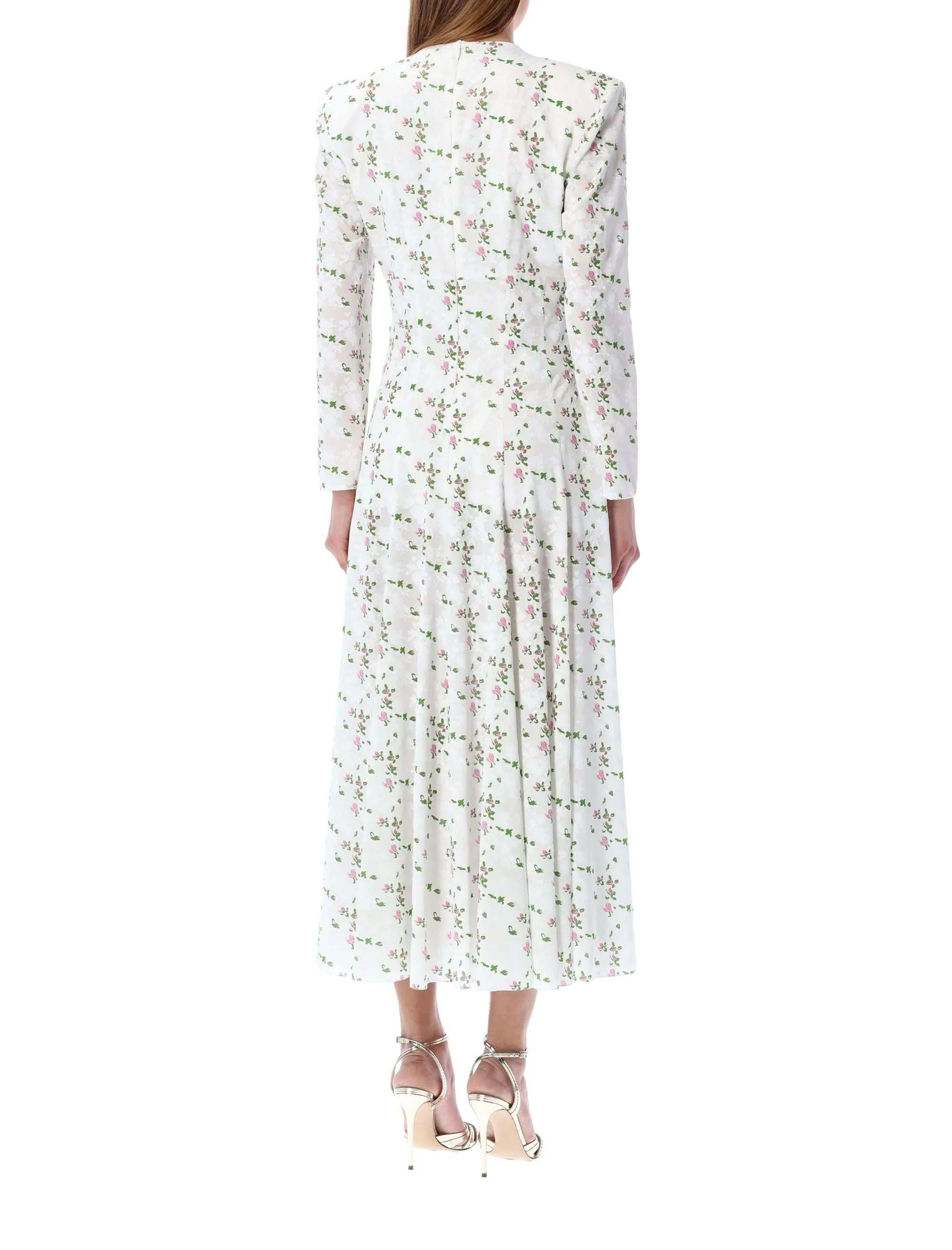Philosophy Di Lorenzo Serafini V-Neck Floral Printed Midi Dress