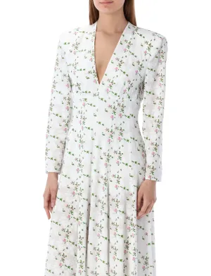 Philosophy Di Lorenzo Serafini V-Neck Floral Printed Midi Dress