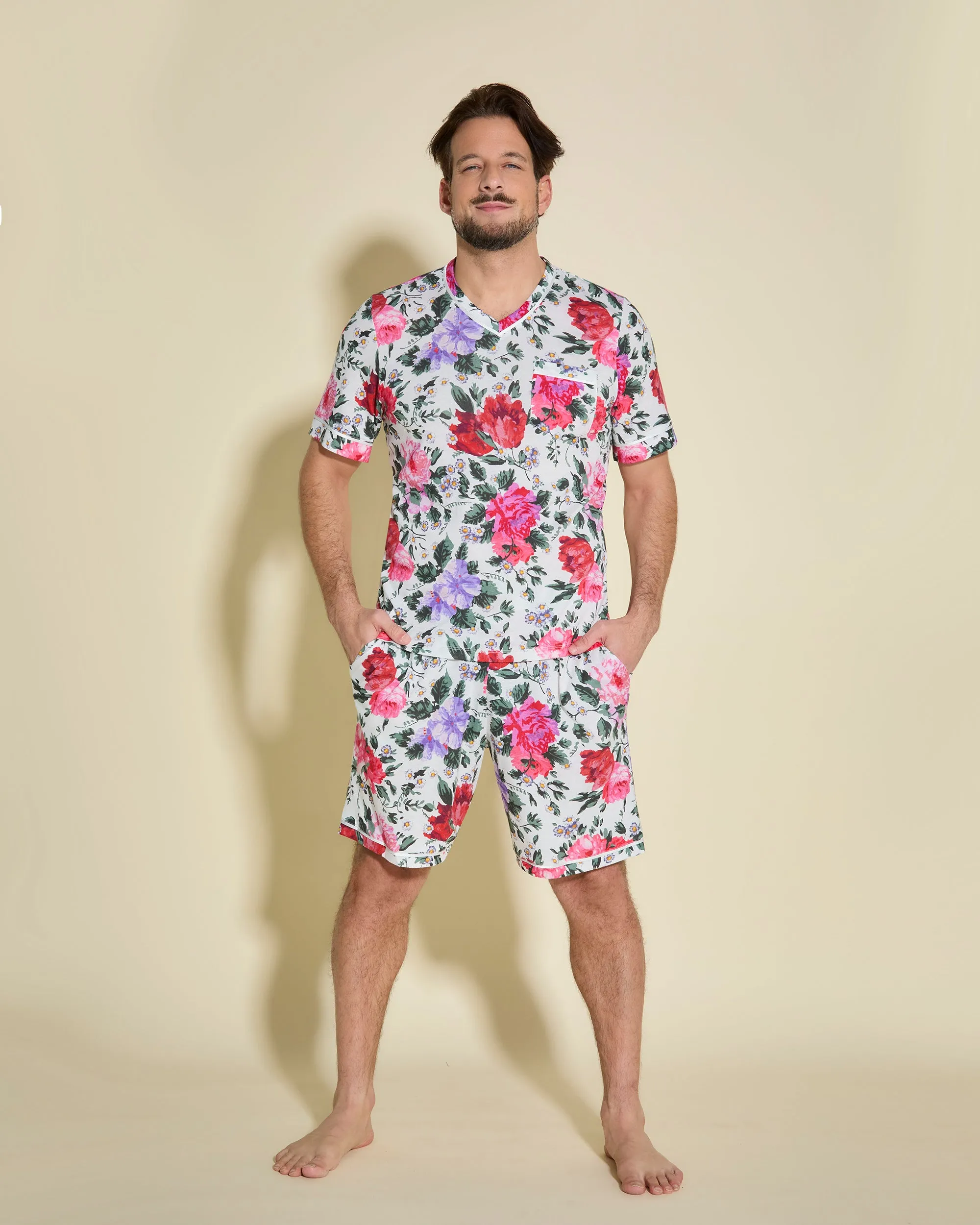 Pigiama Da Uomo Con Top  Maniche Corte E Pantaloncini