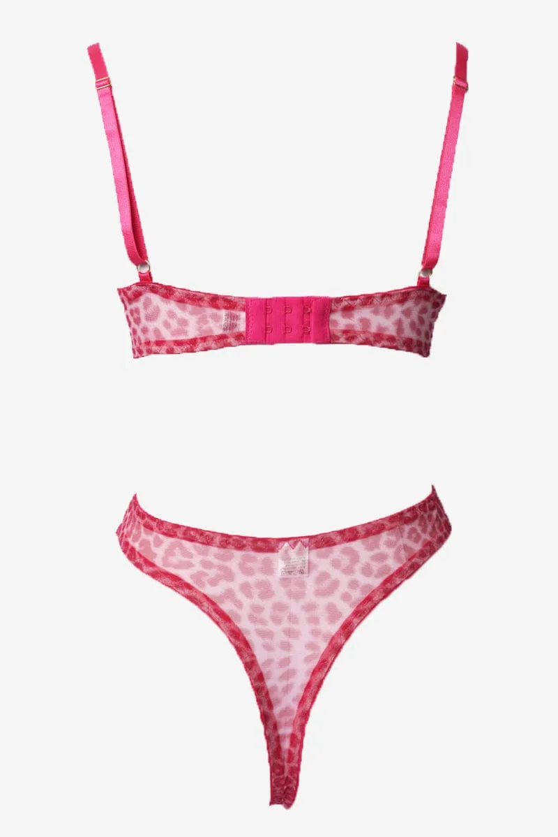 Pink Mesh Lingerie Set
