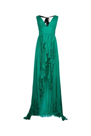 Pinko Plunging V-Neck Sleeveless Maxi Dress