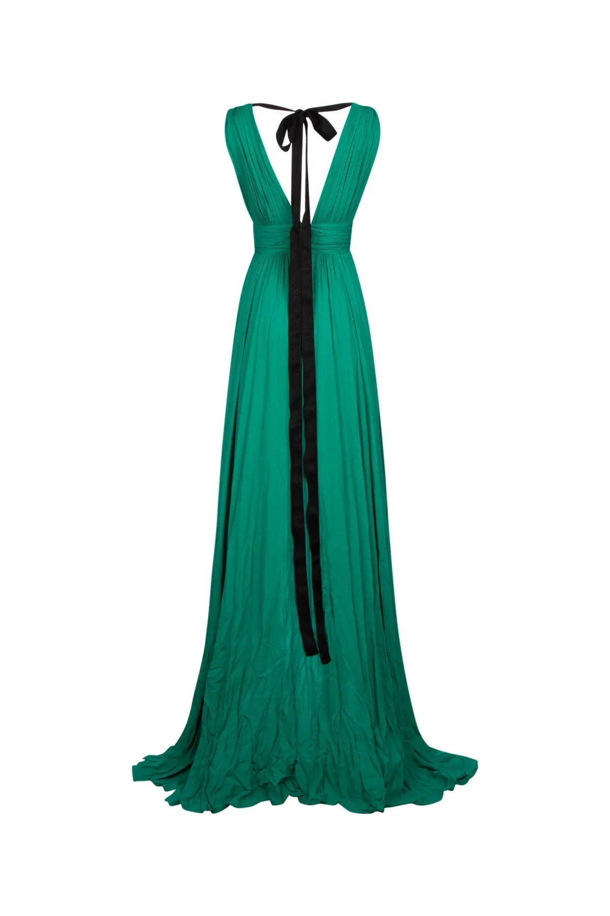 Pinko Plunging V-Neck Sleeveless Maxi Dress