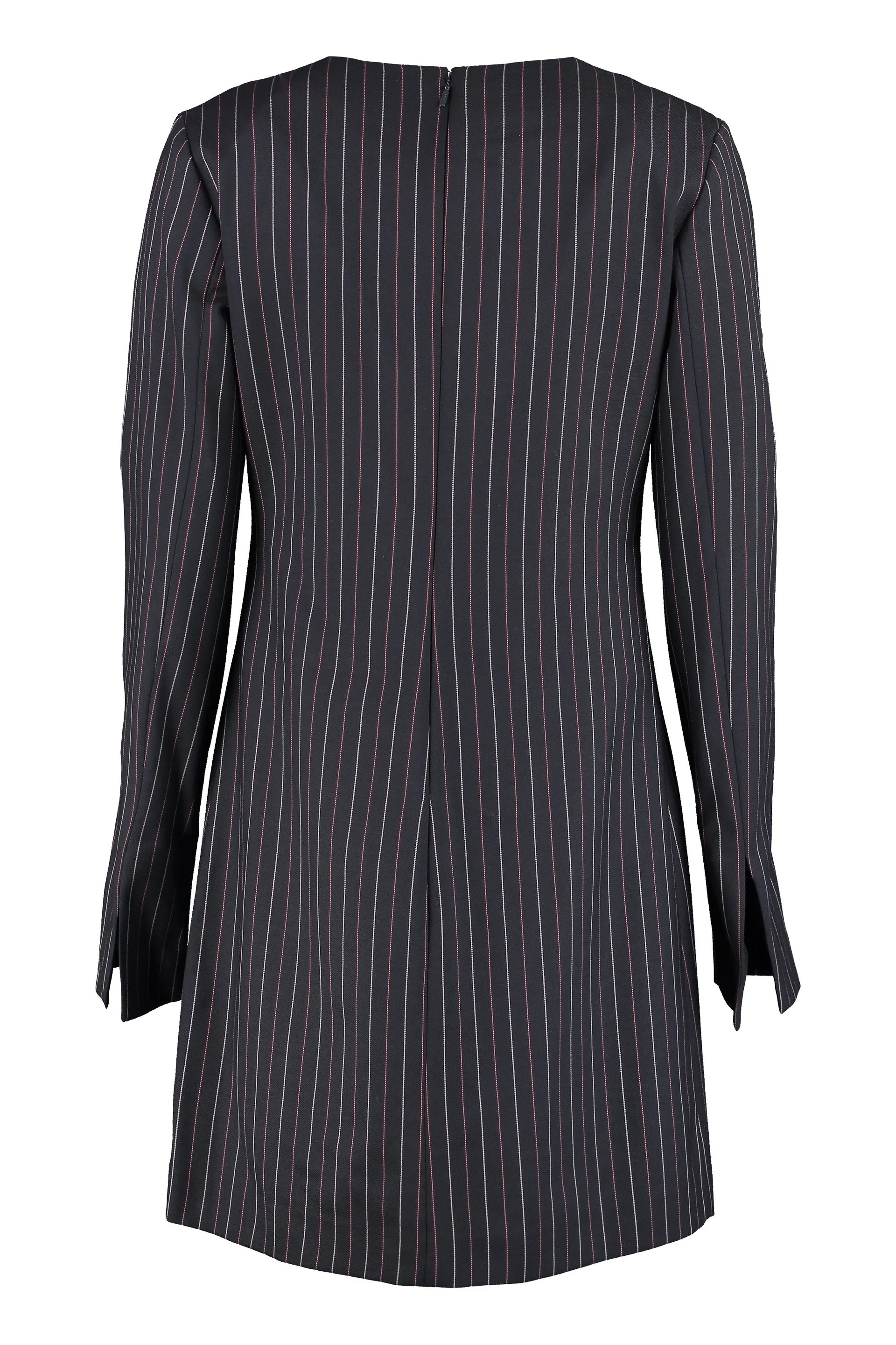 Pinko Striped V-Neck Long Sleeved Dress