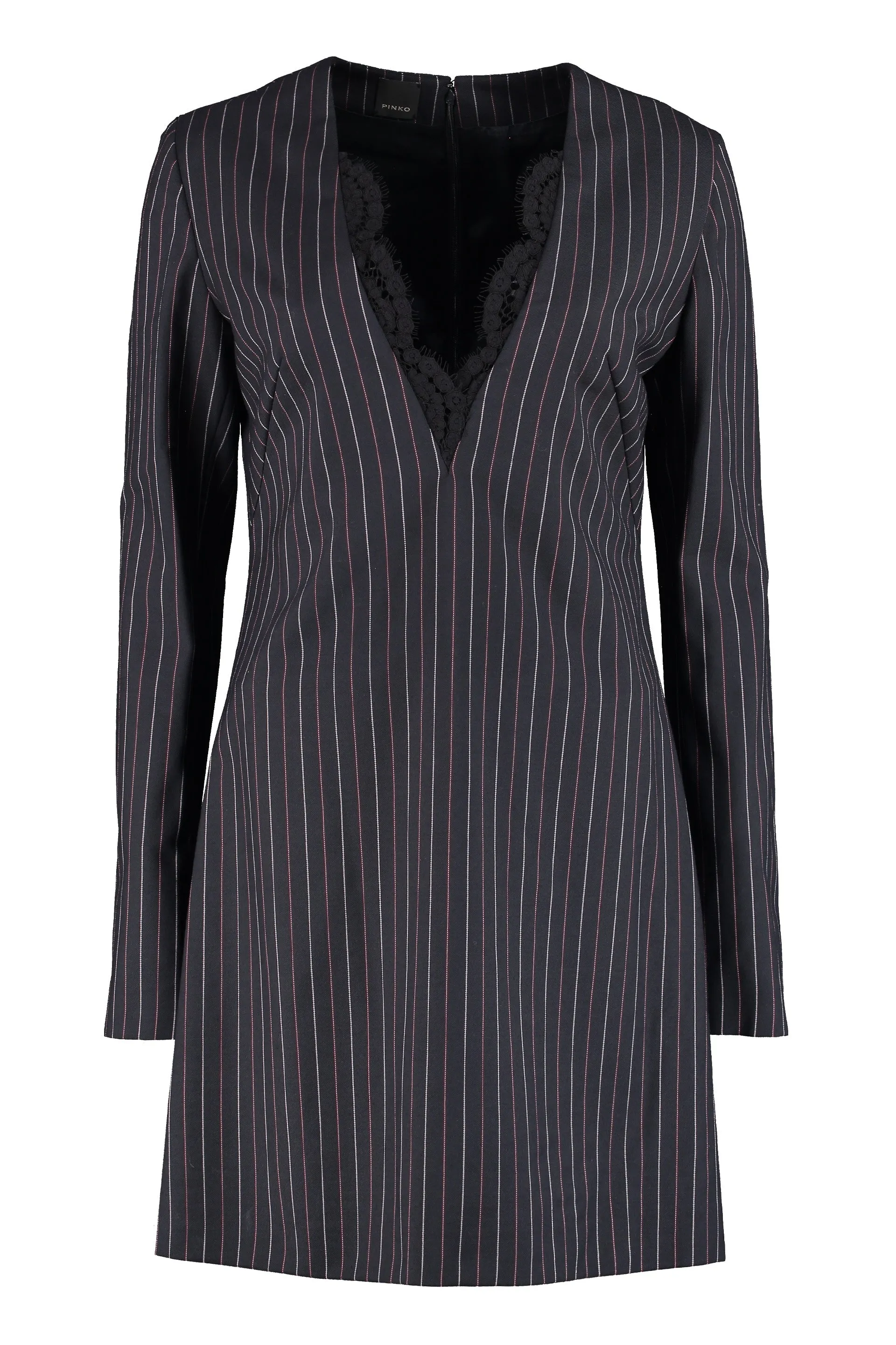 Pinko Striped V-Neck Long Sleeved Dress
