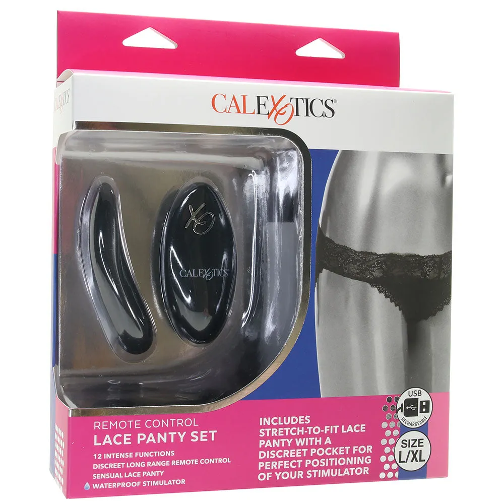 Remote Control Black Lace Panty & Vibe Set /XL