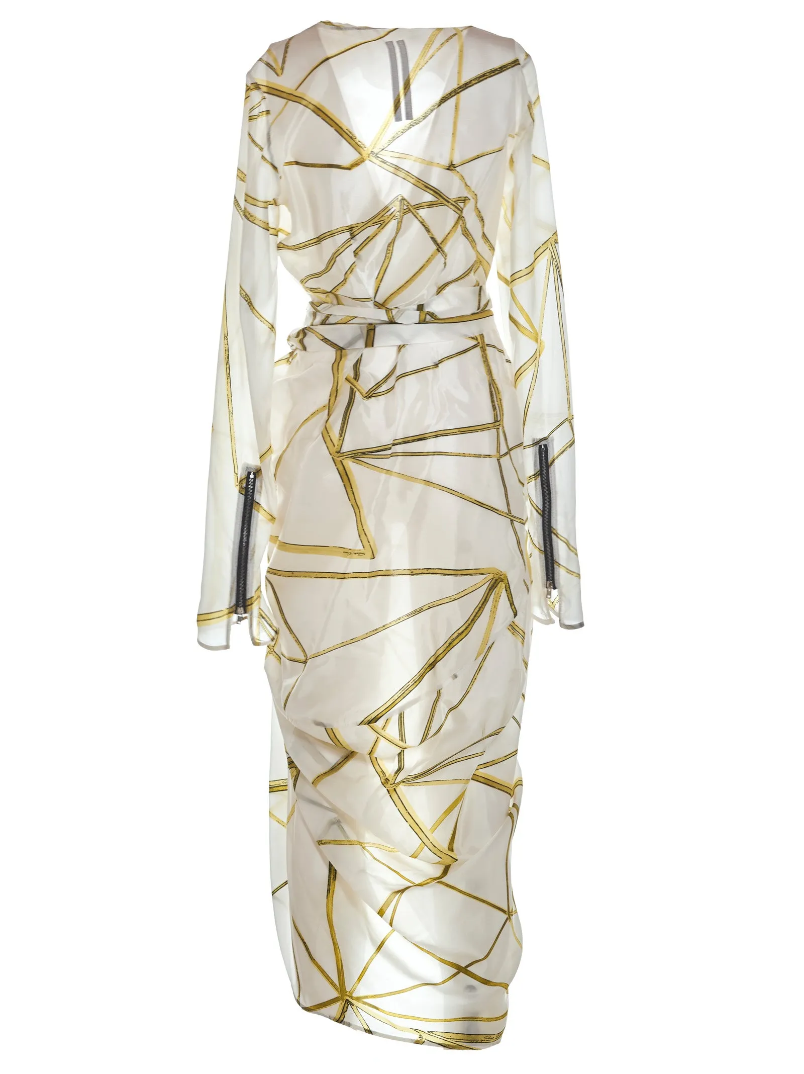 Rick Owens V-Neck Long Sleeved Midi Dress