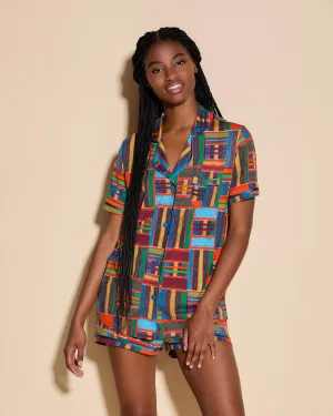 Short Sleeve Top & Boxer Pajama Set