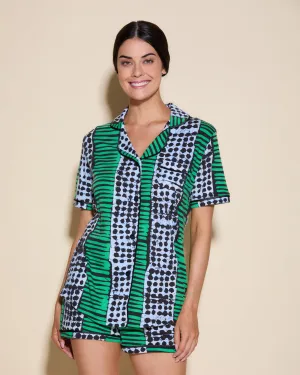 Short Sleeve Top & Boxer Pajama Set
